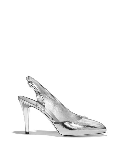 silver chanel slingbacks|Chanel slingback price euro.